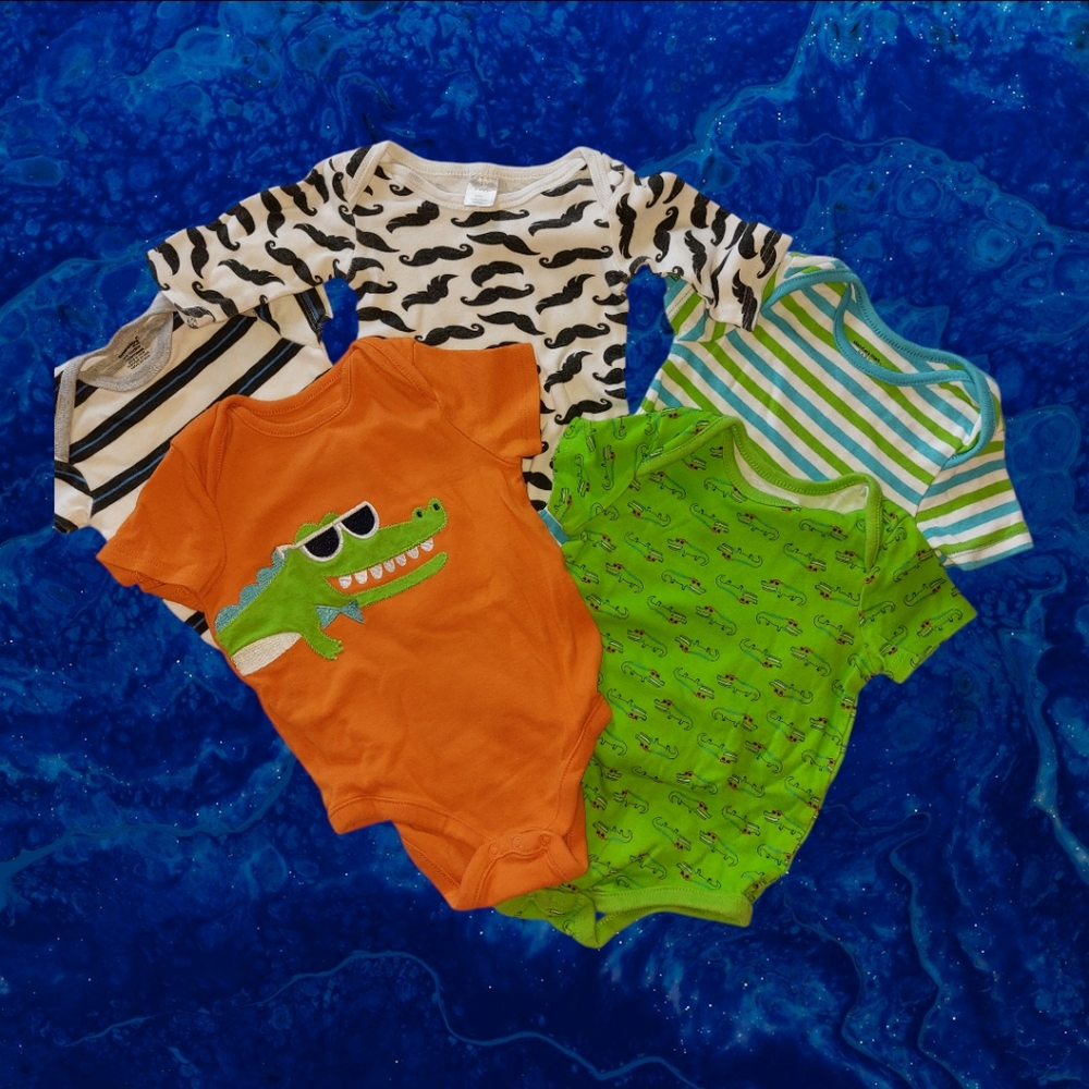 5-pc Bodysuit Lot, 6-9M Boys